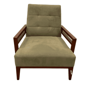 Green lounge Chair By HBF W/ Mahogany Wood Frame
