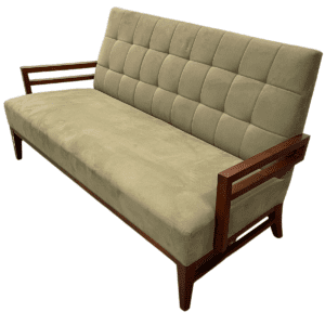 Lounge Sofa By HBF W/ Mahogany Wood Frame