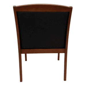 Gallery Kimball Black Vinyl Guest Chair W/ Mahogany Frame