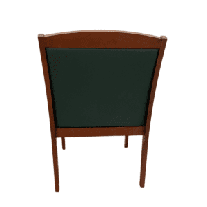 Gallery National Green Vinyl Back and Seat W/ Mahogany Frame