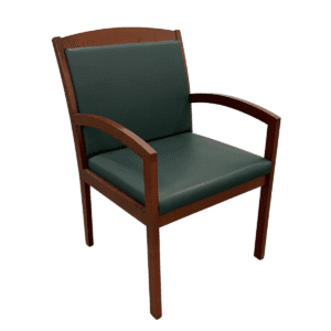 National Green Vinyl Back and Seat W/ Mahogany Frame