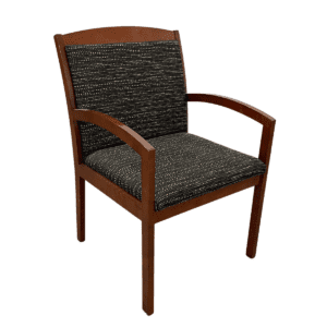 National Dark Pattern Upholstered Seat & Back W/ Mahogany Frame