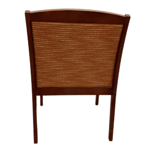 Gallery National Orange Pattern Upholstered Seat an Back W/ Mahogany Frame