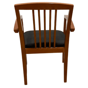 Gallery Slat Back Guest Chair With Black Upholstered Seat And Mahogany Frame