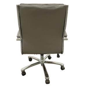 Gallery Executive Mid-Back Conference Chair In Grey Vinyl W/ Chrome Frame
