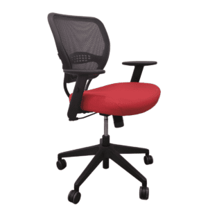 Office Star SPACE Deluxe Mid-Back Task Chair Red Upholstered Seat