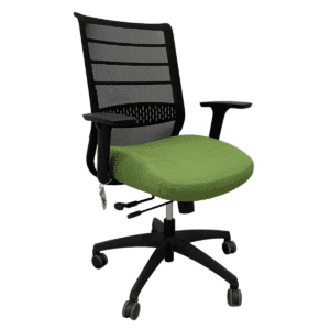 Compel Black Mesh-Back Task Chair W/ Green Upholstered Seat