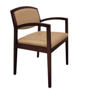 National Tan Guest Chair with Mahogany Frame