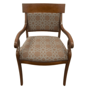 Kimball Traditional Osterley Series Guest Chair W/ Brown Pattern Upholstery