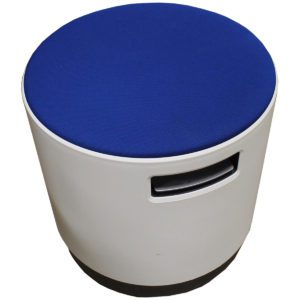 Steelcase Buoy Desk Chair Blue Cushion with White Base; 18" Diameter; 18"-23" Height