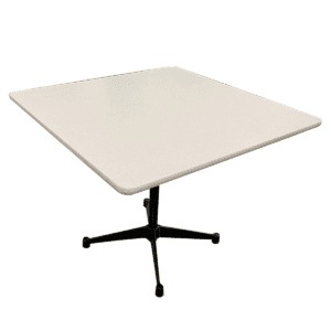 36"W White Break Room Table with black base
