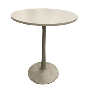 36"W White Round Bistro Table with gray base