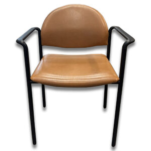 Gallery Used Brown Side Chair With Black Frame and Arms