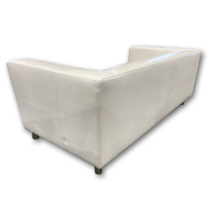 Gallery Used 69"W White Three Seat Vinyl Sofa