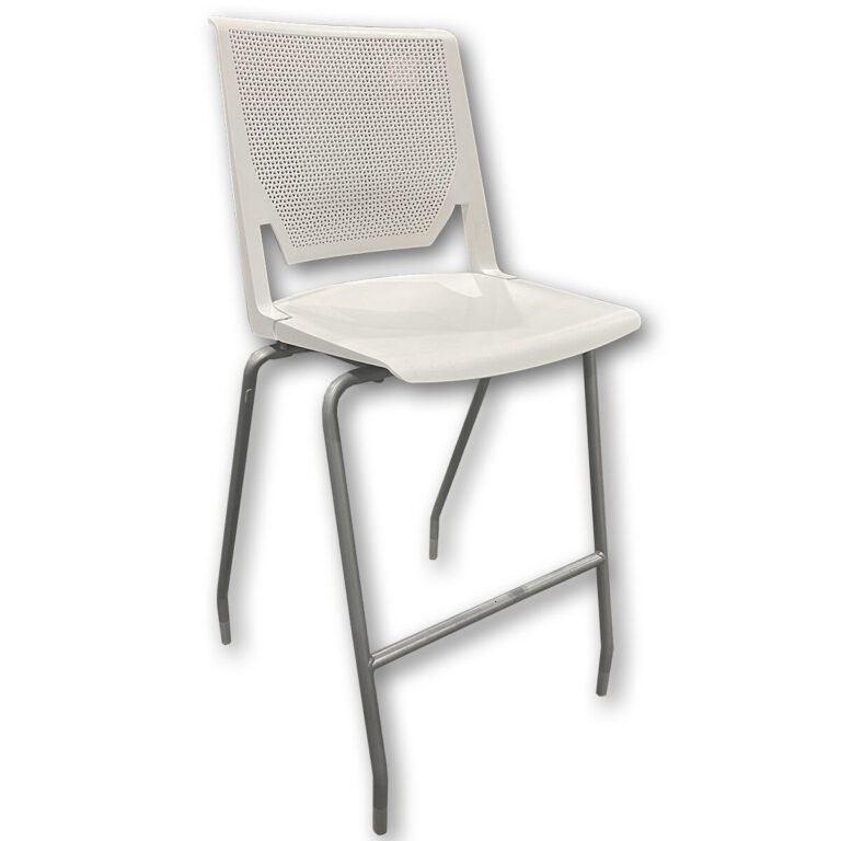 Used Haworth Very Stacking Bar Height Stool – White Frame