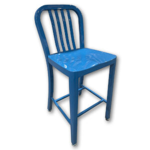 Used Blue Metal Bar Height Stools These metal bar height stools offer a compact footprint and a sturdy all-metal build, making them a practical seating option for breakrooms, cafés, and collaborative spaces. All-metal construction Bar height seating Footrest support for added comfort Suitable for commercial environments Dimensions: 15" W x 15" D x 35" H Perfect for breakrooms, café areas, collaboration zones, and casual meeting spaces.