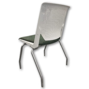 Gallery Used Haworth Very Stack Guest Chair White Frame - Green Upholstered Seat