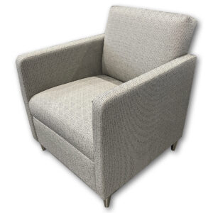 Used Pattern Upholstered Grey Lounge Chairs Comfortable lounge seating with a compact footprint, ideal for reception areas and informal meeting spaces. Upholstered in a neutral woven fabric with supportive arms and a stable four-leg base. Fully upholstered seat, back, and arms Neutral gray pattern fabric suitable for commercial interiors Fixed four-leg base with metal feet Supportive, upright seating for guest and lounge use Dimensions: 26"W x 27"D x 33"H Perfect for lobbies, waiting areas, private offices, and collaborative workspaces.