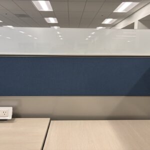 Gallery 2019 Herman Miller Canvas 6'x6' W/ Height Adjustable Desk & Glass - Blue Accent