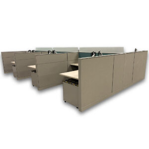 Gallery 2019 Herman Miller Canvas 6'x6' W/ Height Adjustable Desk & Glass - Teal Accent 