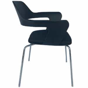 Gallery Black Guest Chair W/Upholstered Cushion Seat