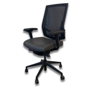 Used SitOnIt Focus Task Chair with Mesh Back, Grey Seat, and Black Frame  Ergonomic task chair designed for daily use with adjustable features and a breathable mesh back. Height adjustable Tilt function Mesh back for airflow Grey fabric seat Black frame with adjustable arms Dimensions:31"W x 27"D x 46"H Ideal for offices, workstations, or collaborative spaces