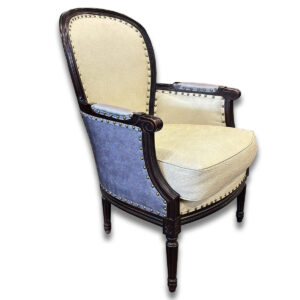 28" W Ballard Designs Traditional White Guest Chair – Espresso Wood Frame