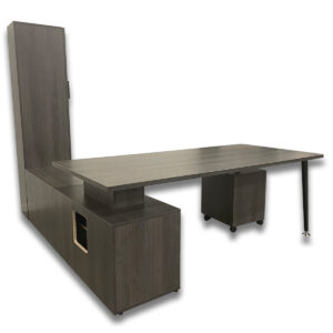 Gallery Used AIS Calibrate L-Shape Desk with Mobile Box File Pedestal & Wardrobe – Right-Handed
