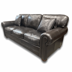 Used 84" W Black 3-Seater Couch with Matching Pillows