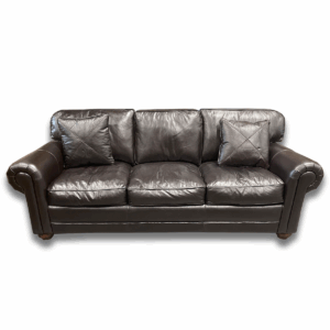 Gallery Used 84" W Black 3-Seater Couch With Matching Pillows