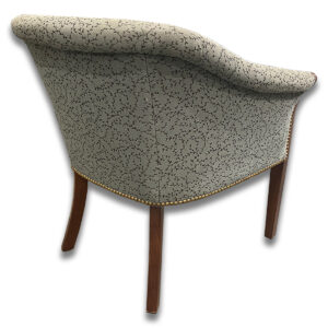 Gallery Used Taylor Chair Co. Traditional Grey Guest Chair - Floral Upholstery & Mahogany Legs