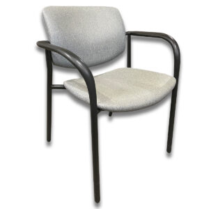 Used Exemplis Guest Chair with Arms Black Frame This guest chair offers comfortable support with a black frame and integrated arms, ideal for visitor seating in office, lobby, or reception areas. Black frame with arms Compact footprint  Comfortable and practical for everyday use Dimensions: 26"W x 18"D x 33"H Ideal for reception areas, guest seating, and meeting rooms.