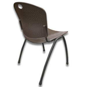 Gallery Used Brown Armless Stacking Chair With Black Frame