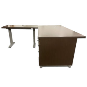 Gallery Used National Epic 72" W L-Shape Desk W/ 48" W Sit-Stand Return – Espresso - LH