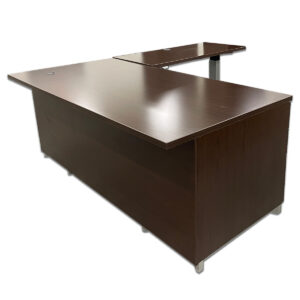 Gallery Used National Epic 72" W L-Shape Desk W/ 48" W Sit-Stand Return – Espresso - RH