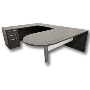 Gallery Used 72" W CorpDesign U-Shape Bullet Top Desk In Grey
