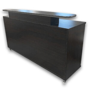 Gallery Used 72"W Grey Buffet Credenza W/ Raised Countertop and Glass Doors