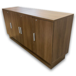 Used 72" W Group Lacasse Modern Walnut Buffet Credenza W/ Locking Doors