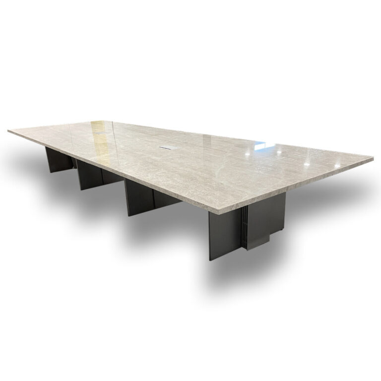 Used 18' Granite Conference Table with Two Power Boxes