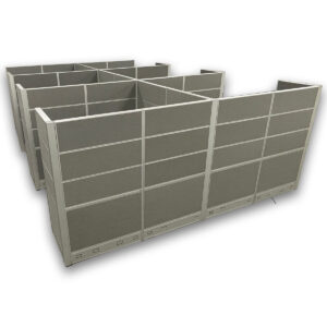 Gallery Used 6'x6' Drop-Down Panel Cubicle in Grey with Mobile Storage (Priced Per Seat)
