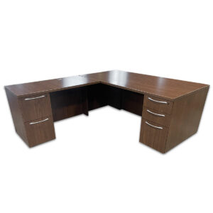 Gallery Used 72" W Kimball L-shape Desk In Modern Walnut - Left Hand