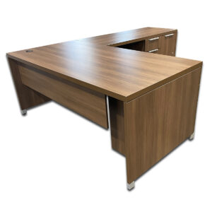 Gallery Used 72" W Group Lacasse Modern Walnut L-Shape Desk RH