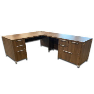 Gallery Used 72" W Group Lacasse Modern Walnut L-Shape Desk RH