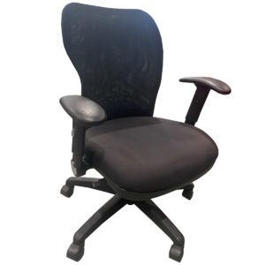 Via Mesh-Back Task Chair Upholstered Seat In Black