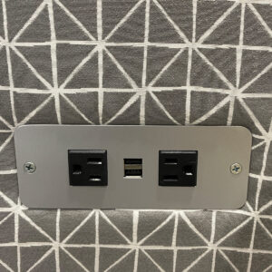 Gallery Used 80" W National Fringe High Back Booth With Integrated Power