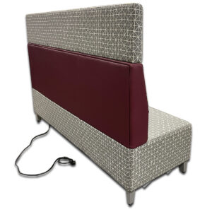 Gallery Used 80" W National Fringe High Back Booth With Integrated Power