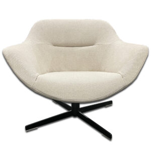Gallery Used Swivel Lounge Chair – Black Shell / Cream Upholstery