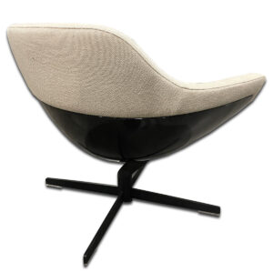 Gallery Used Swivel Lounge Chair – Black Shell / Cream Upholstery