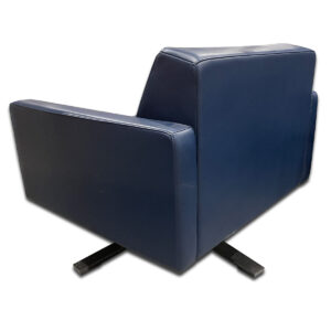 Gallery Used Haworth Poltrona Frau Kennedee Blue Vinyl Swivel Lounge Chair