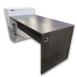 Gallery Used 55" W Desk with Personal Storage Cabinet - Grey Woodgrain RH